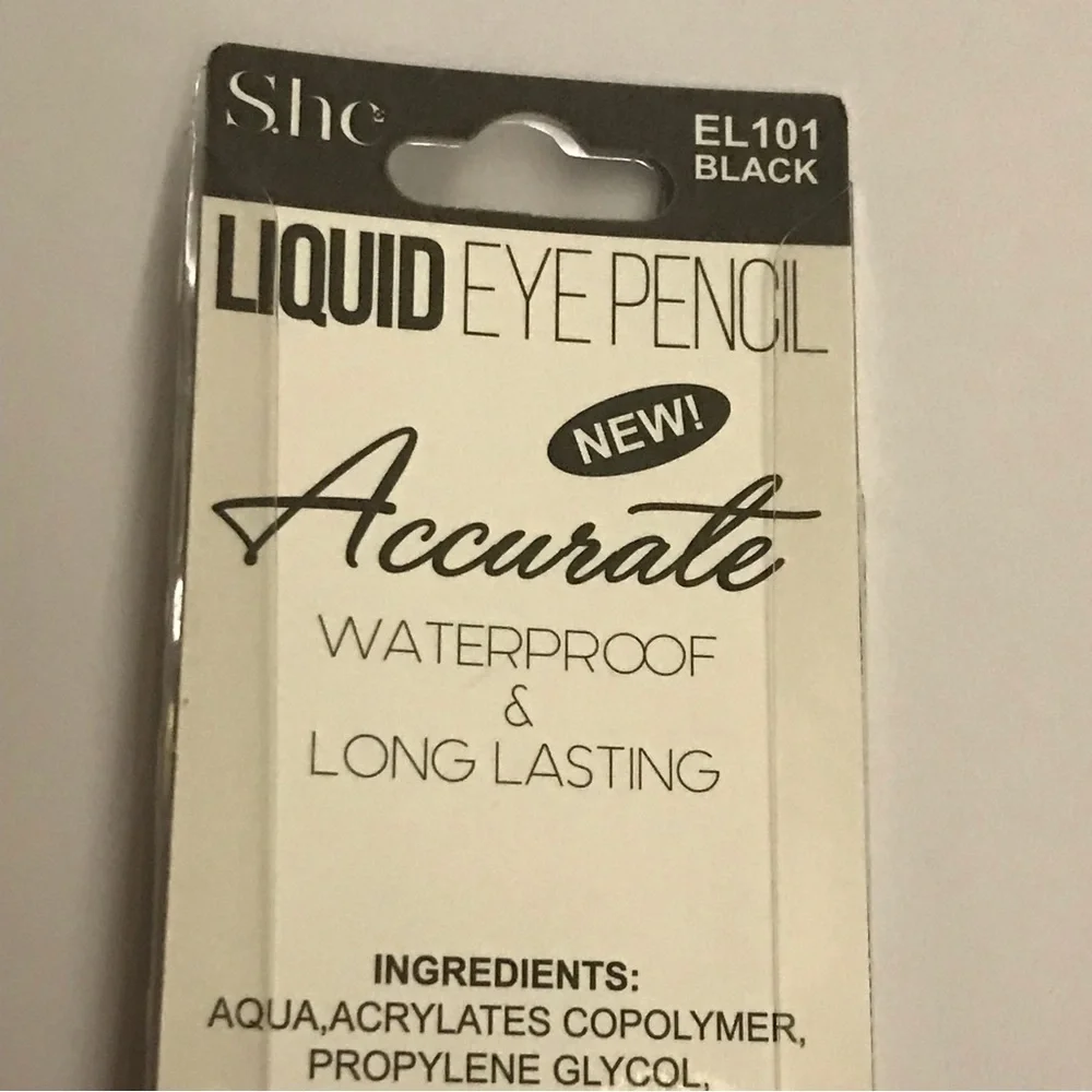 New SHE Liquid Eye Pencil Black El 101 Accentuate Waterproof Long Lasting